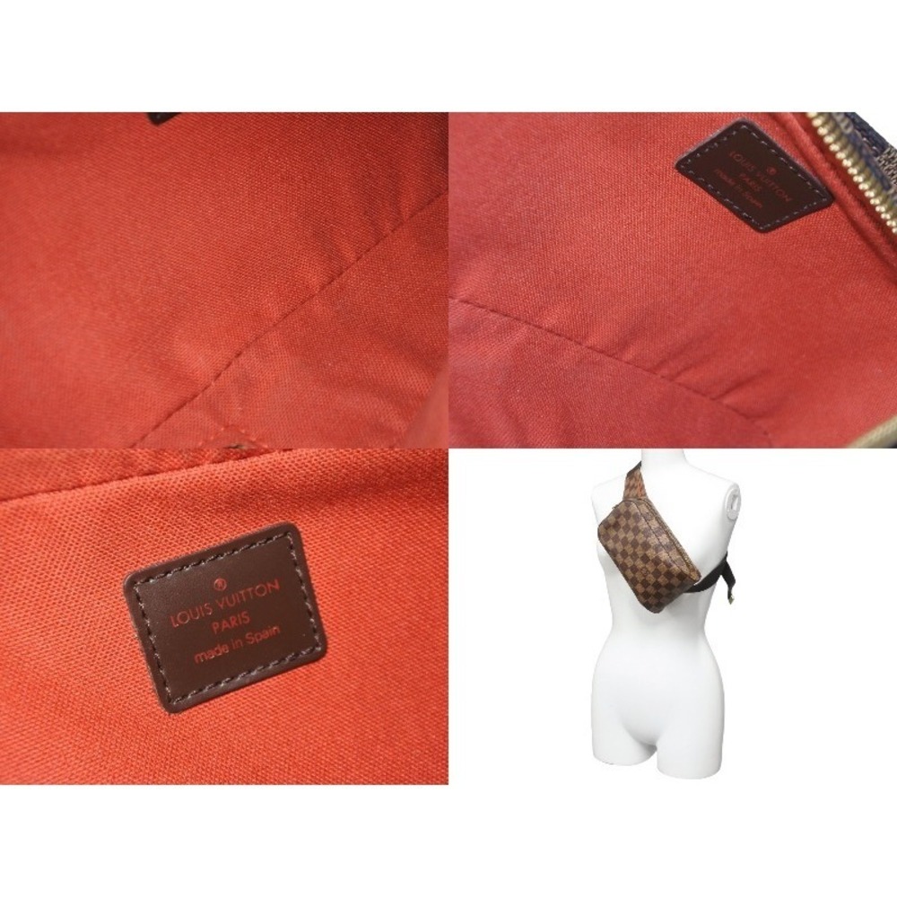 LOUIS VUITTON Damier Ebene Brown Waist Bag Body Geronimos Brown Gold - Picture 8 of 8